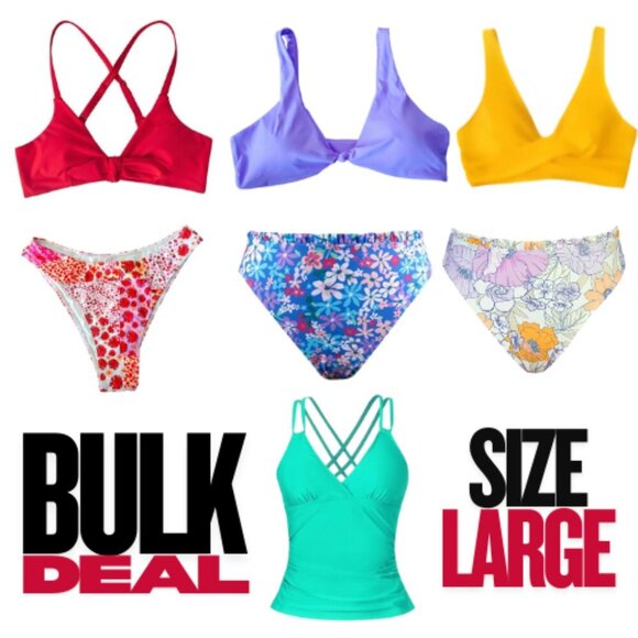 Bulk Deal – Large Bikini Separates (7 Pieces) NWT/NWOT – Valued at $140 - Picture 1 of 1